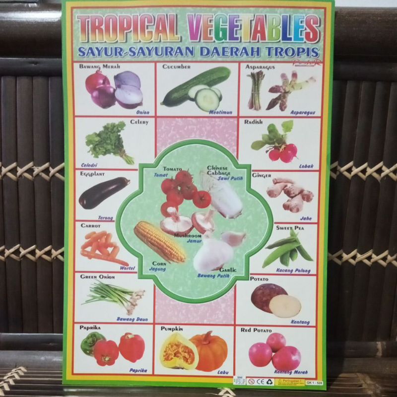 Jual Poster Tropical Vegetable Sayuran Daerah Tropis | Shopee Indonesia