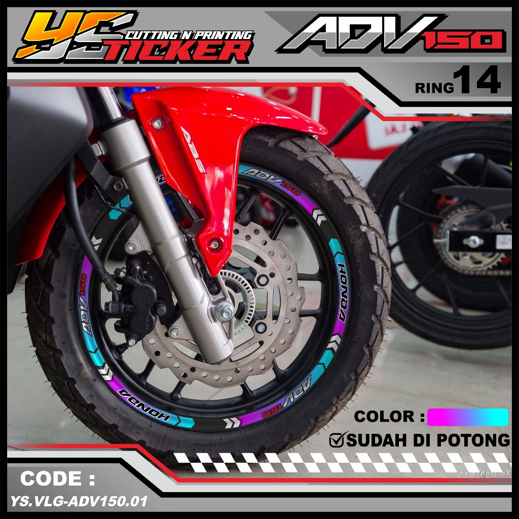 Jual Stiker-cutting ADV 150/variasi velg lis velg ring -14 custom ...