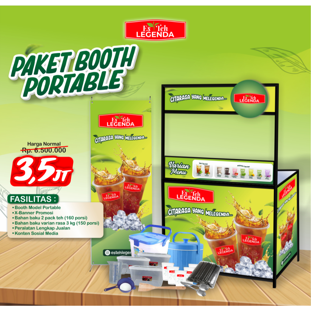 Jual PAKET KEMITRAAN ES TEH LEGENDA BOOTH PORTABLE / PAKET BISNIS ...