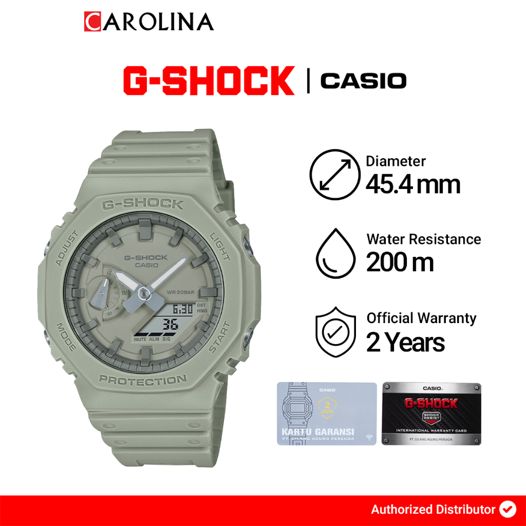 Jual Jam Tangan Wanita Casio G-Shock GA-2100NC-3A Light Green Digital ...