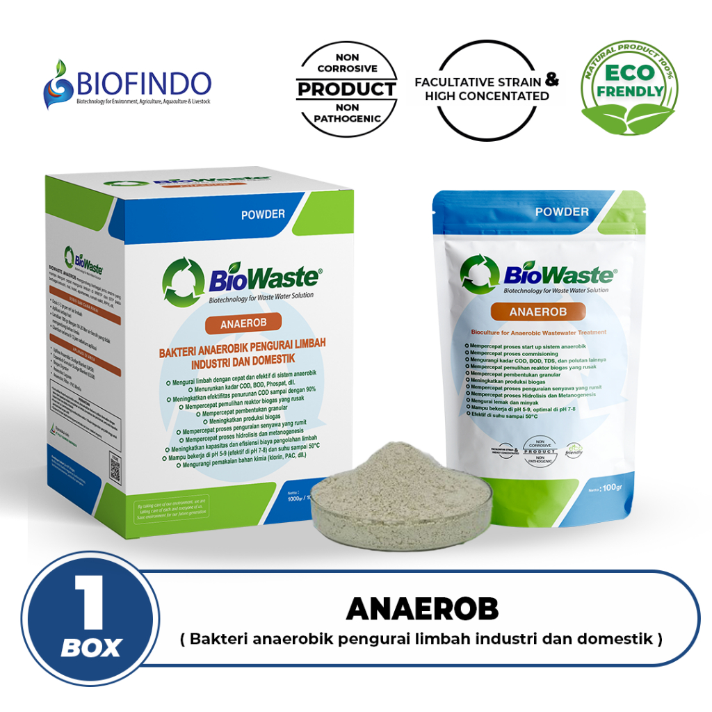 Jual Jual bakteri pengurai limbah industri BioWaste Anaerob 100 gram ...