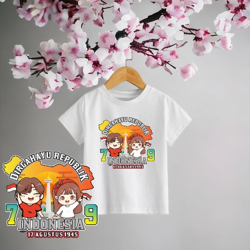 Jual Baju anak kaos dirgahayu hut ri ke 79 17 agustusan 2024 kaos