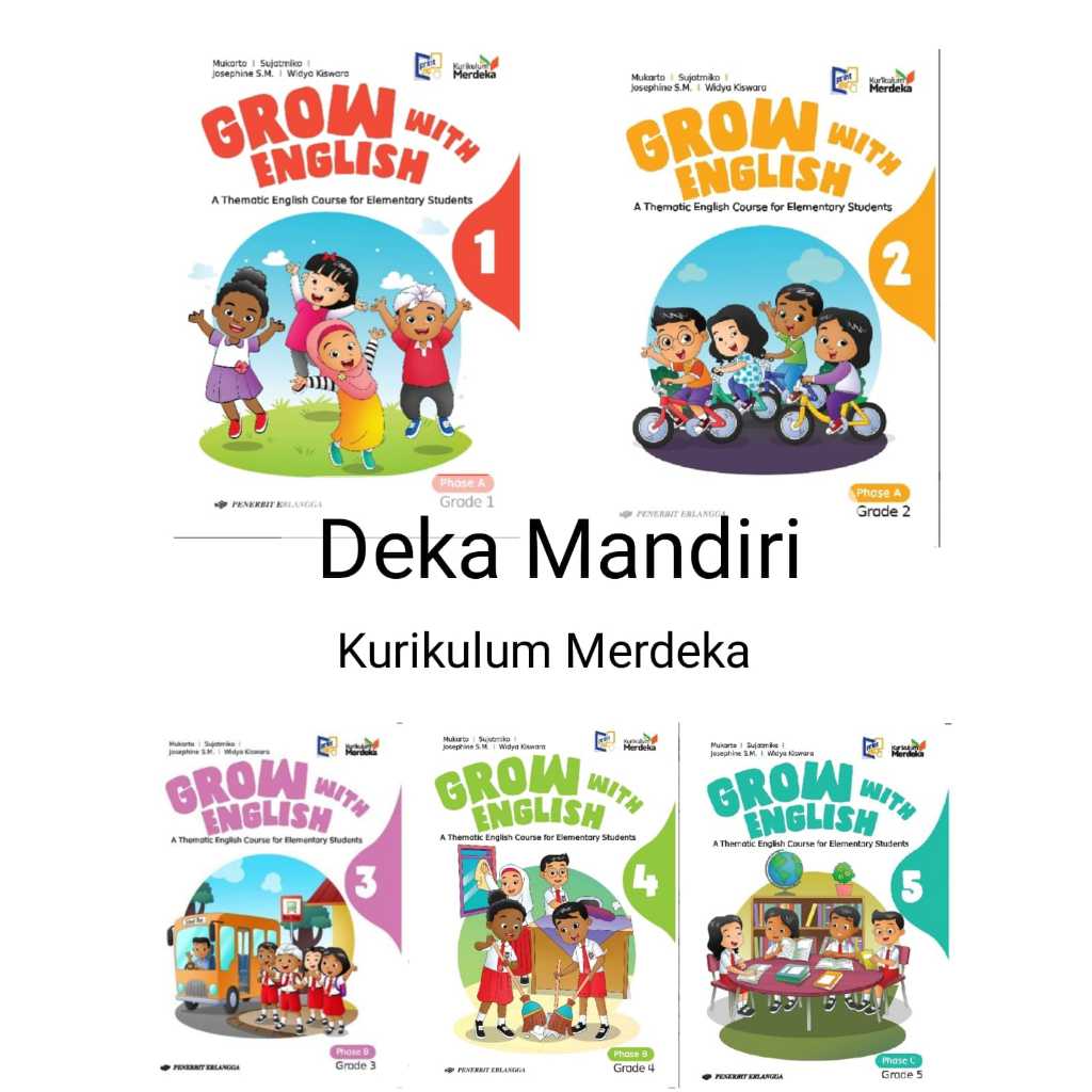 Jual Buku Grow With English SD/MI Kelas 1 2 3 4 dan 5 Kurikulum Merdeka ...