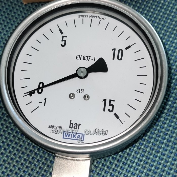 Jual Compound Gauge 4" inch 1 15bar WIKA / Pressure Vacuum Gauge