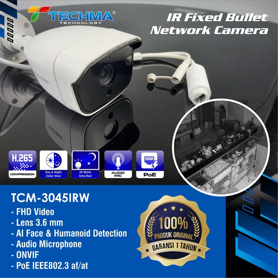 Jual TECHMA INFRA RED IP CAMERA 4MP WITH AUDIO MIC | Shopee Indonesia