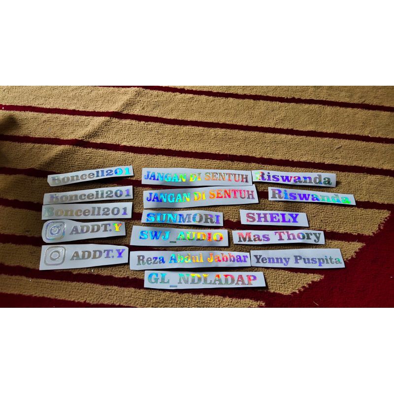 Jual VIRALLL STIKER HOLOGRAM CUSTOM BISA REQUEST!! Sticker Nama Sosmed ...