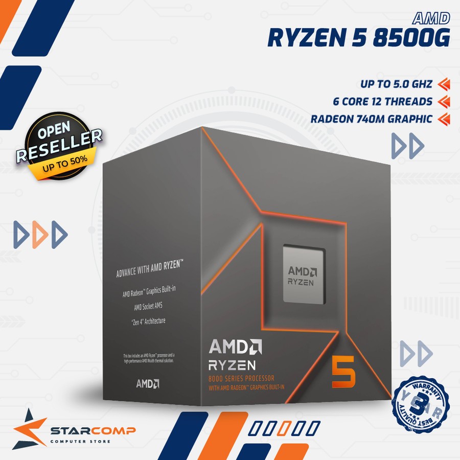 Jual Processor AMD RYZEN 5 8500G AM5 6 Core 12 Threads Radeon 740M ...