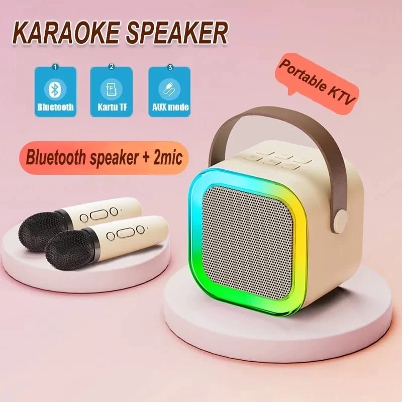Jual Speaker Bluetooth Karaoke With Mic Wireless Music Box Portable ...
