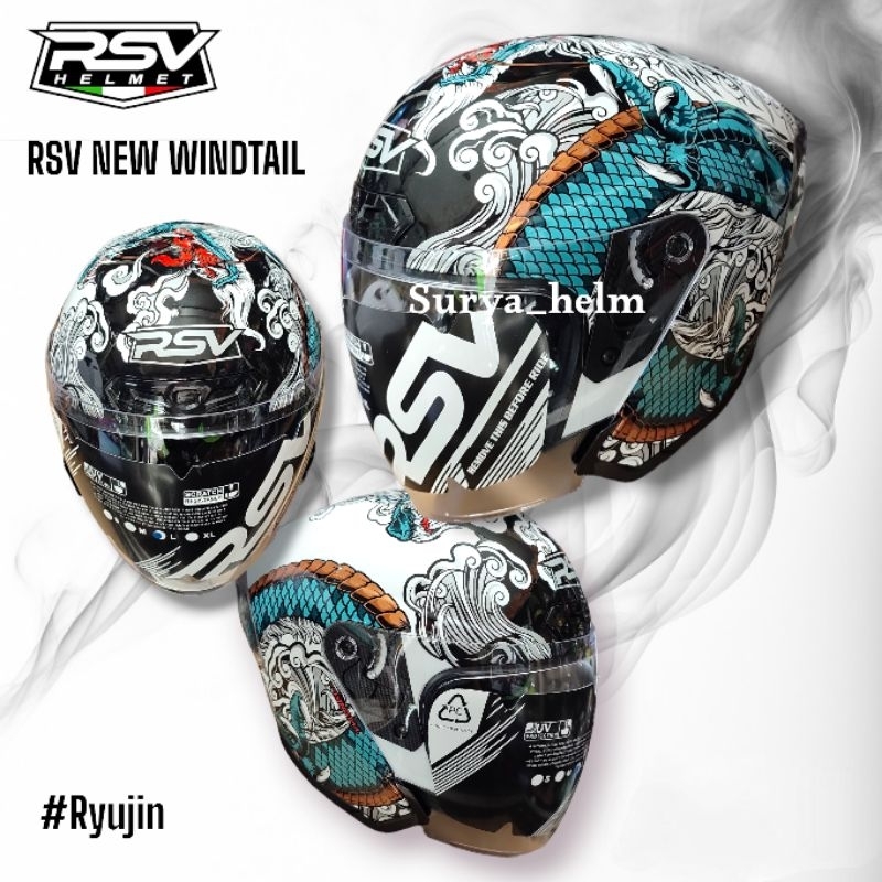 Jual HELM RSV NEW WINDTAIL MOTIF RYUJIN SINGLE VISOR | Shopee Indonesia