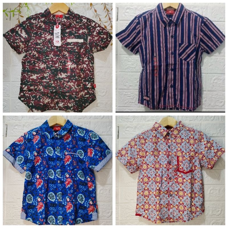 Jual Kemeja Cool Kids Batik Navy | Shopee Indonesia