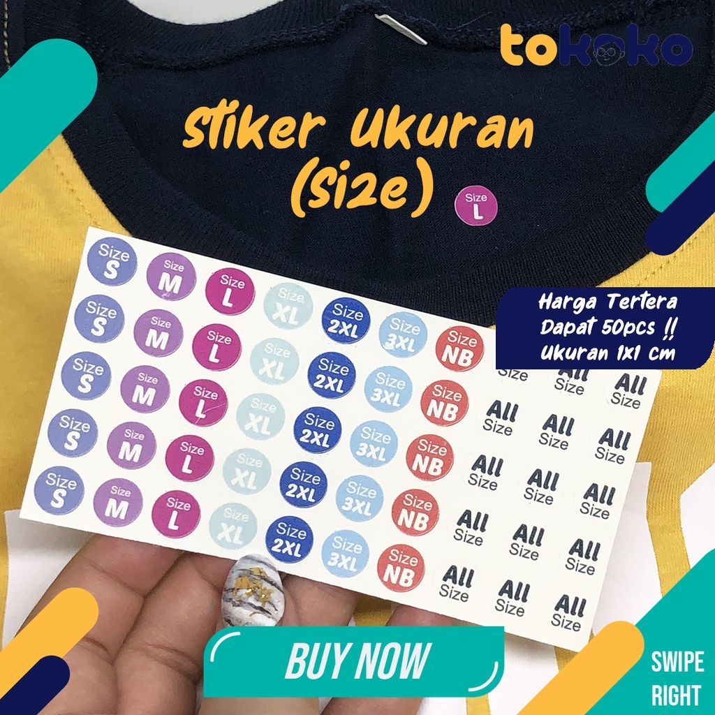 Jual Stiker Ukuran untuk kaos isi 50pcs Size Stiker XS S M L XL 2XL 3XL ...