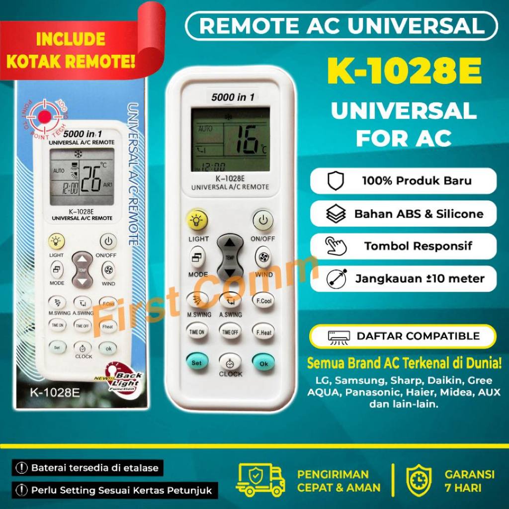 Jual Remote AC Universal Semua Merek AC / Multi Remote AC / AC Remote ...