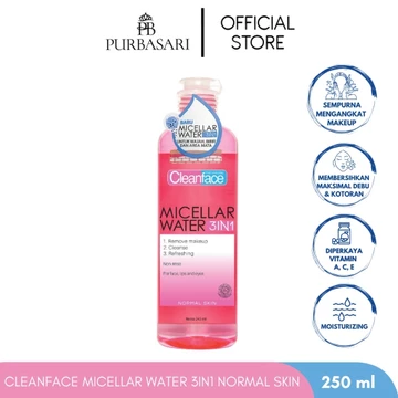 ARJUNA PURBASARI Cleanface 3in1 Micellar Water Normal Skin Oily Skin Micellar Water 100ml 250ml