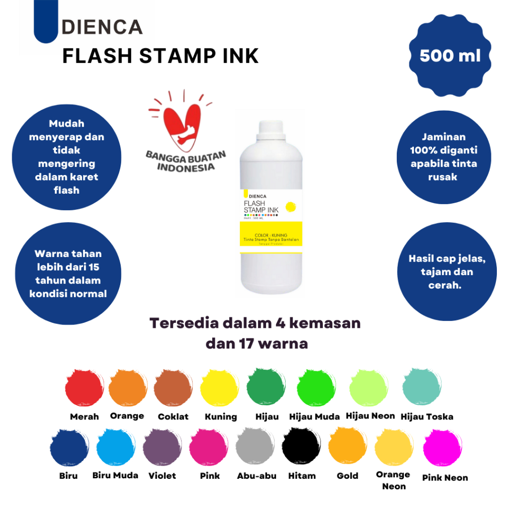 Jual Dienca Flash Stamp Ink - Tinta Stempel 500ml PART 1 | Shopee Indonesia