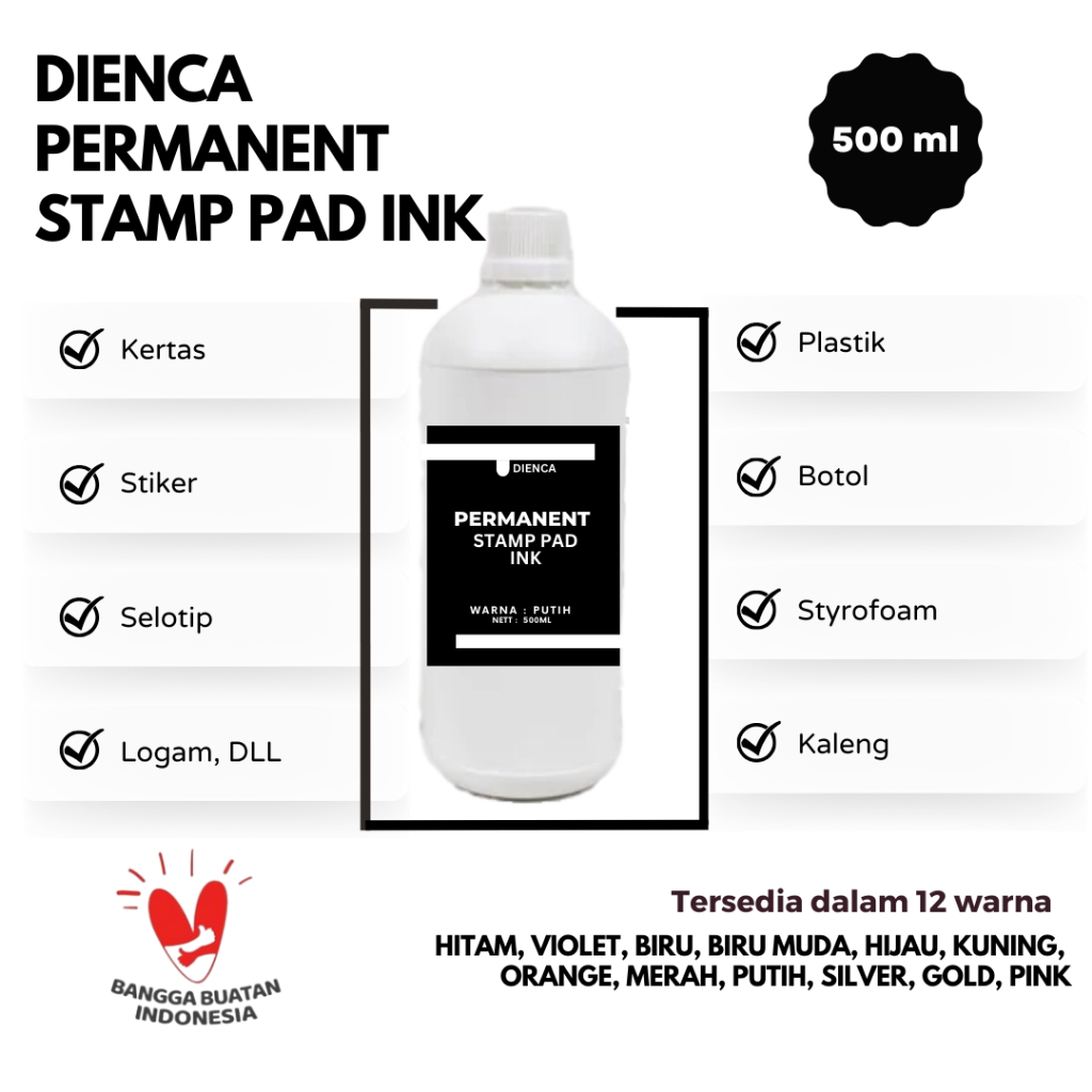 Jual Dienca Permanent Stamp Pad Ink 500ml PART 1 | Shopee Indonesia