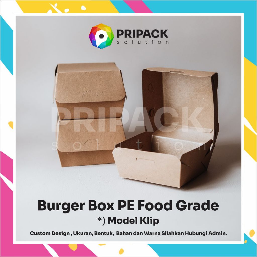 Jual BOX BURGER / PAPER BOX / KOTAK KUE / KEMASAN BURGER / BOX DIMSUM ...