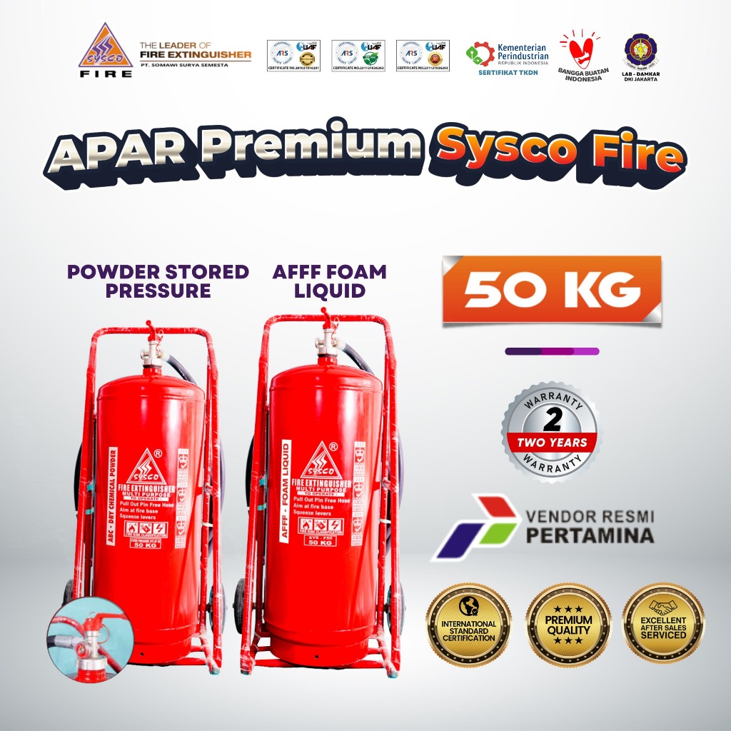 Jual APAR 50 Kg Premium SYSCO FIRE - POWDER Atau FOAM Store Pressure ...