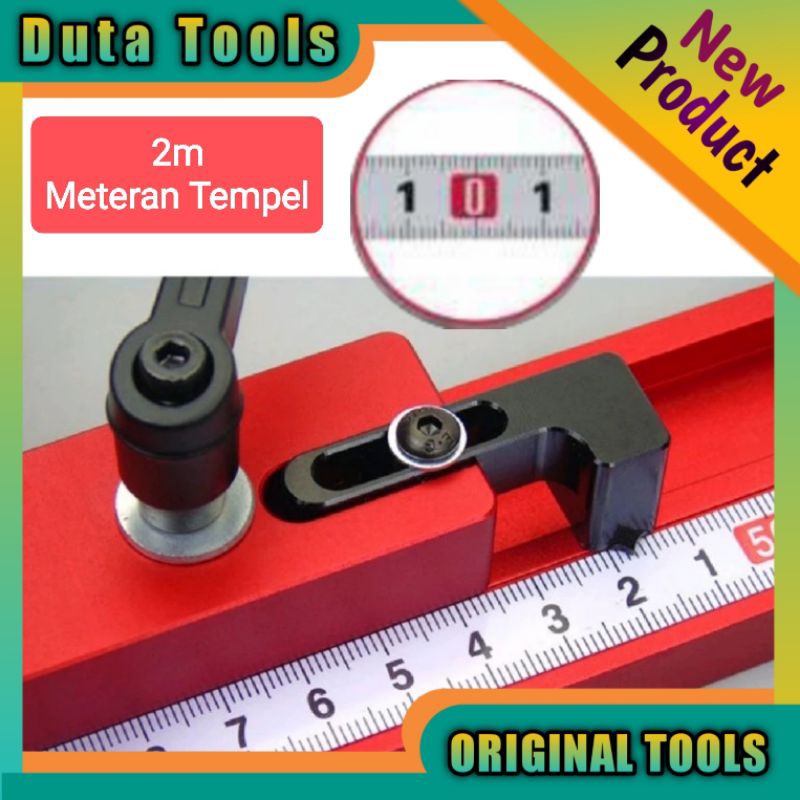 Jual Meteran Tempel T track Ruler 2M Bahan Metal Carbon - M003 - K22 ...