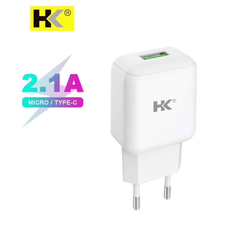 Jual HK D30 Charger Single USB Fast Charge 2.1A Kabel USB to Micro ...