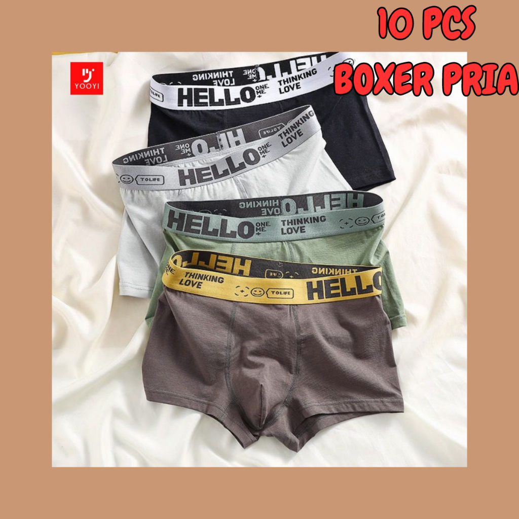 Jual Yooyi Bundle 5Pcs/10Pcs Boxer Celana Dalam Pria Dewasa Fashion Men ...
