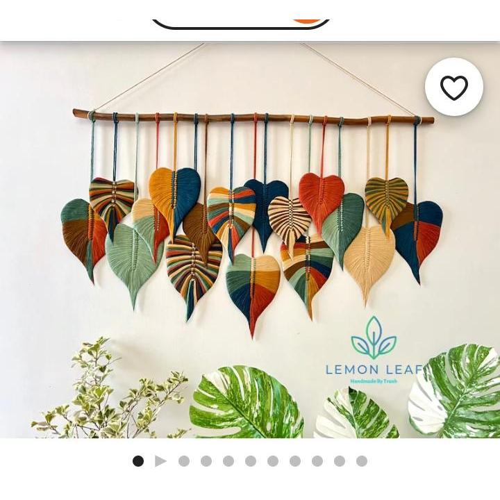 macrame wall hanging dekorasi ruangan hiasan gantung macrame daun aesthetic