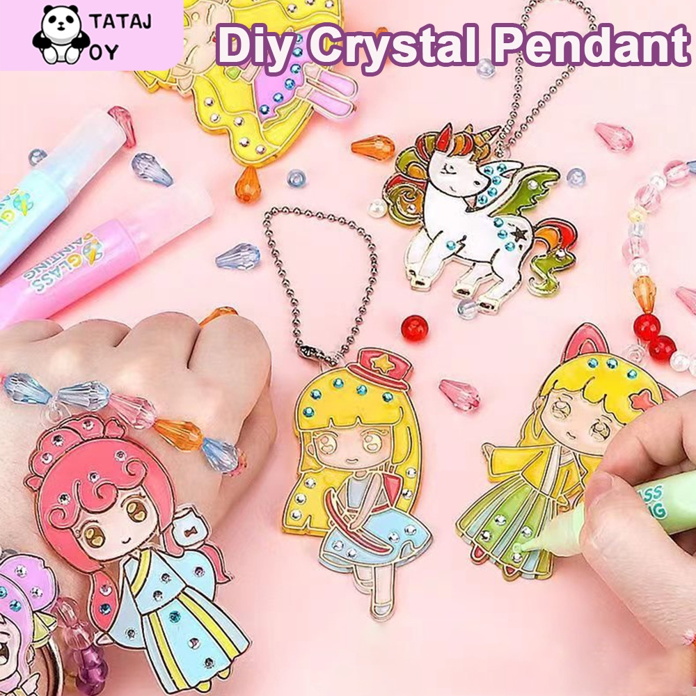 6 Stück Halloween Kristallklebemalerei Set - DIY Crystal Art Schlüsselanhänger Für Kinder