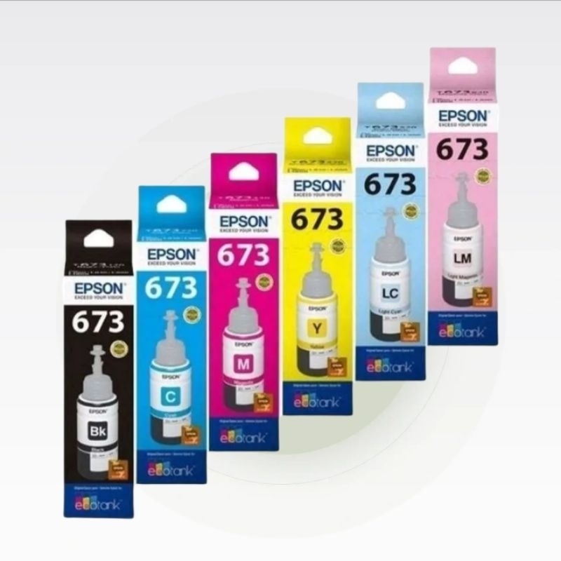Jual Tinta Epson 673 Black + 673 Colour ( C, M, Y, LC, LM ) Original ...
