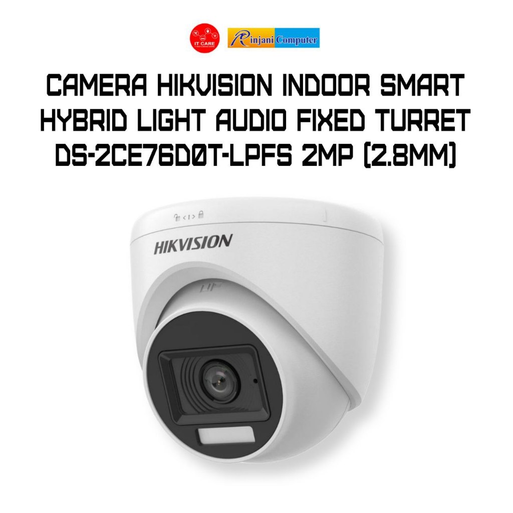 Jual Camera Hikvision Indoor Smart Hybrid Light Audio Fixed Turret Ds