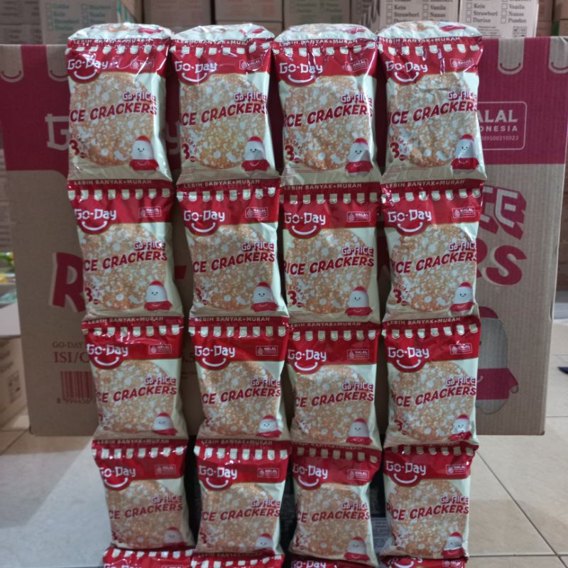 Jual Biskuit Rice Crackers Go-Day ( 1 renceng 10 bks ) Garing Gurih ...
