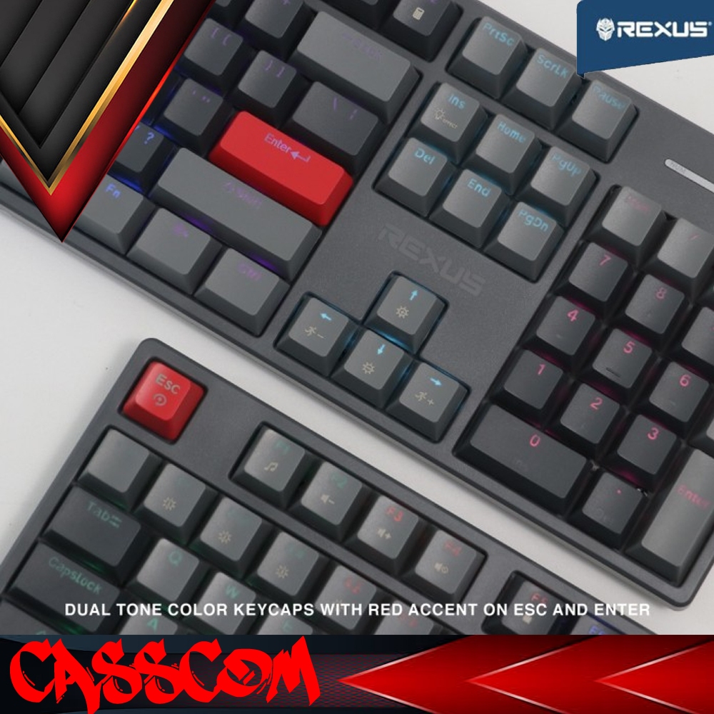 Jual Rexus Heroic RX-KX5 RGB Mechanical Gaming Keyboard Fullsize K-X5 ...