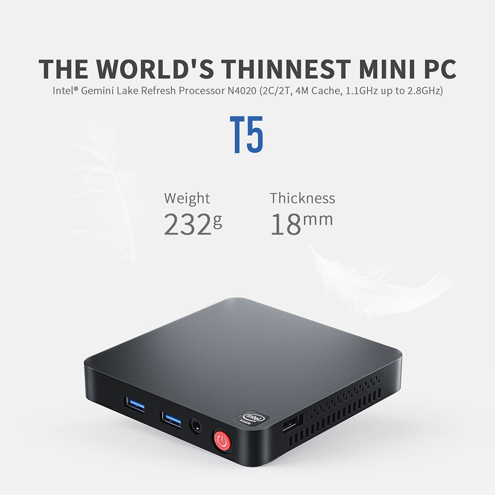 Mini PC Beelink T5 Intel N4020 4/64GB Dual HDMI WiFi 4K Windows 11 Pro