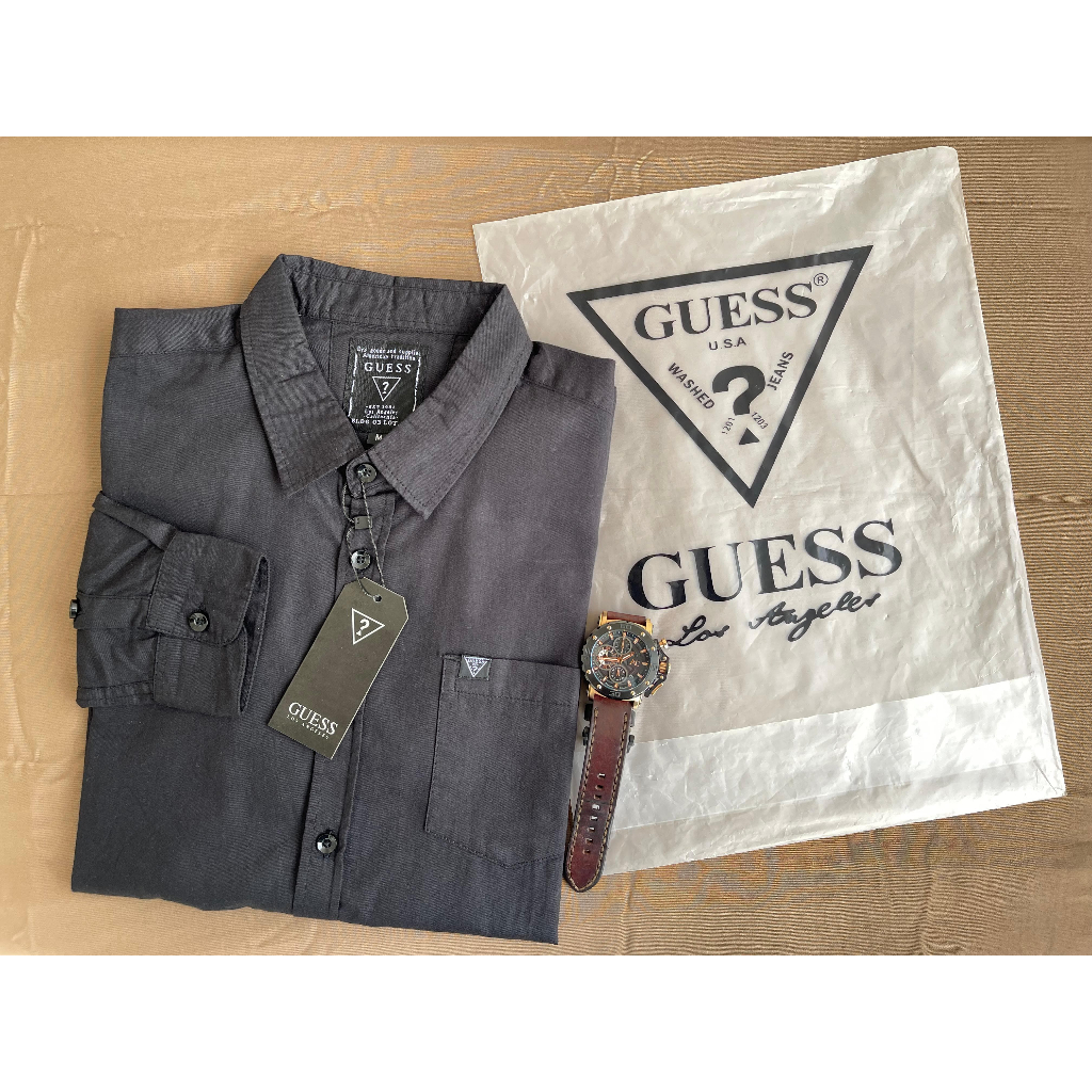 Jual WOW GUESS KEMEJA PRIA CASUAL GUESS KEMEJA POLOS Shopee