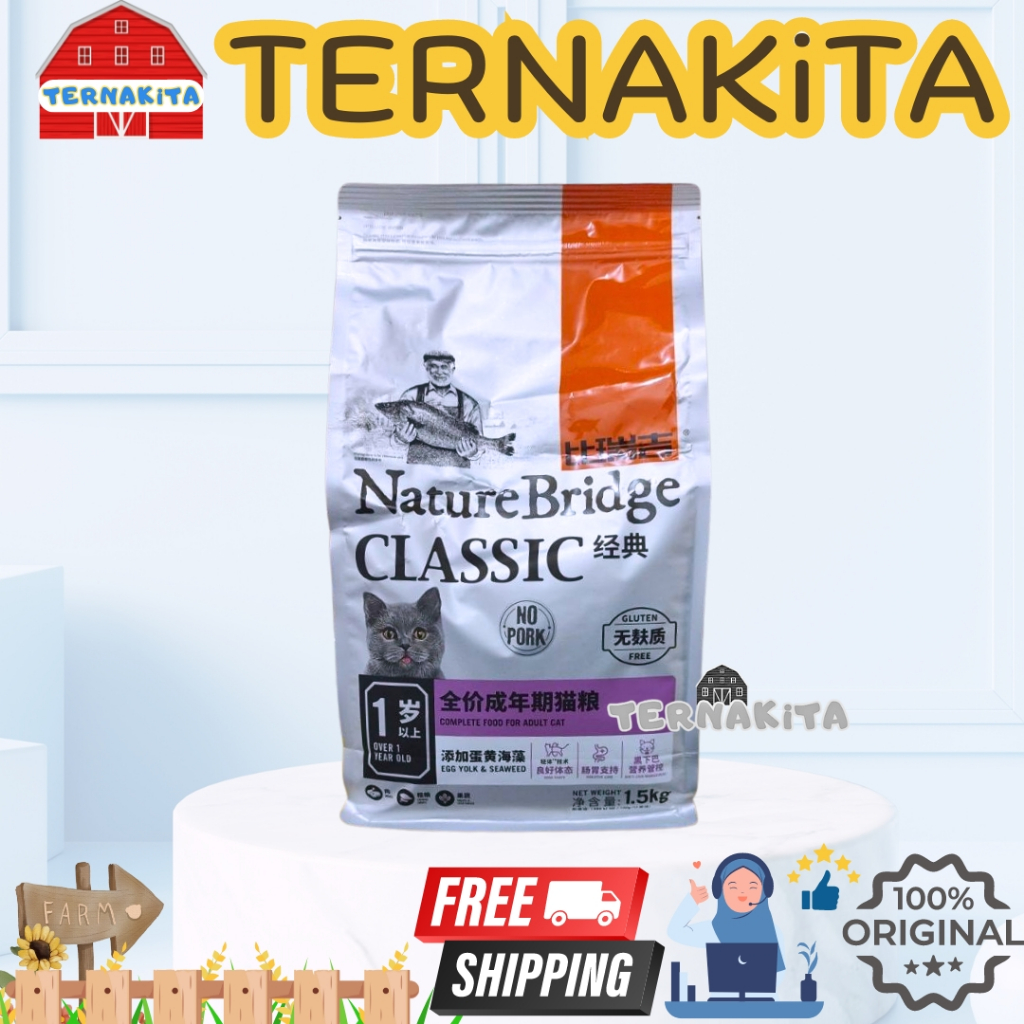 Jual NATUREBRIDGE CLASSIC ADULT CAT FOOD 1.5 kg - Nature Bridge Pakan ...
