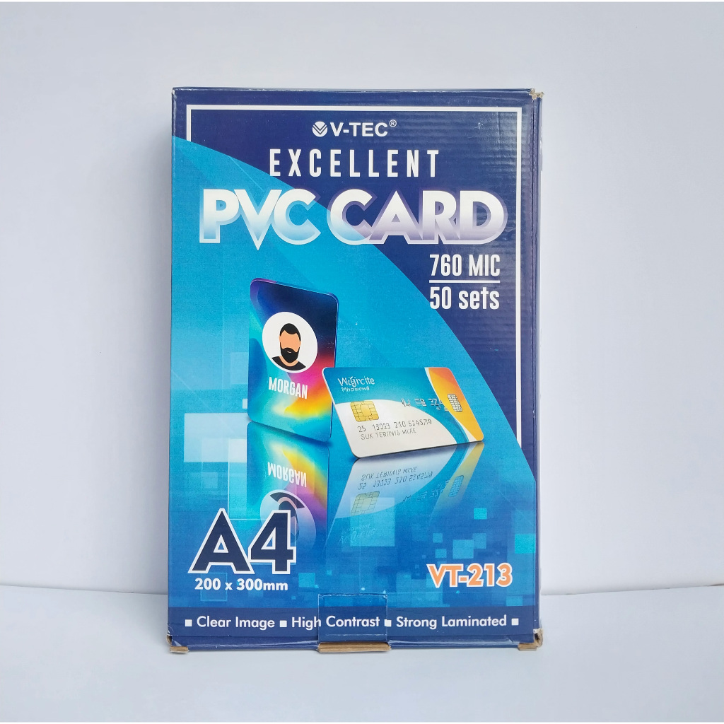 Jual PVC id card V-TEC 0.76mic 1dus 50set | Shopee Indonesia