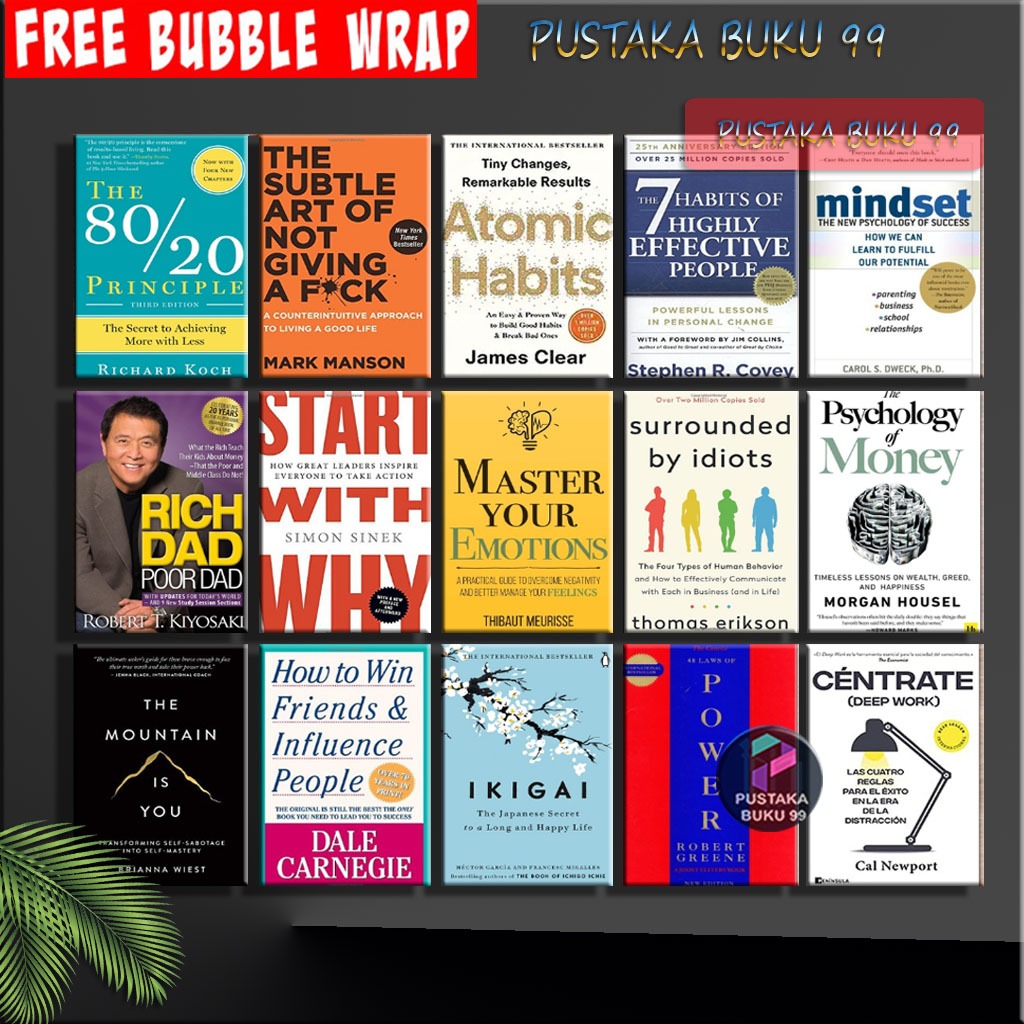 Jual Self Help Book Collection Psychology Books Atomic Habits Rich Dad