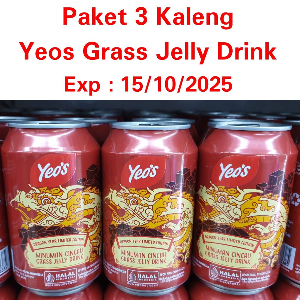 Jual Paket Kaleng Yeos Cincau Kaleng Ml Grass Jelly Drink Can