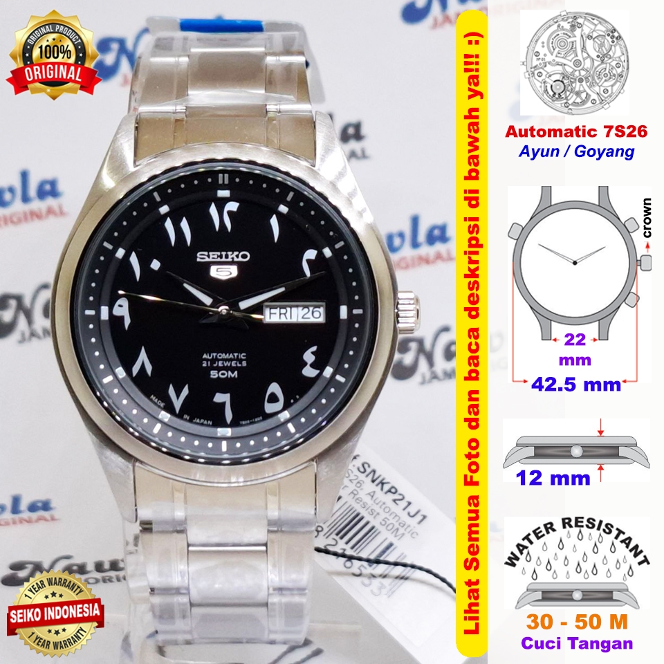 Jual Seiko 5 SNKP21J1 Arab Black Dial - Jam Tangan Pria SNKP21 | Shopee ...