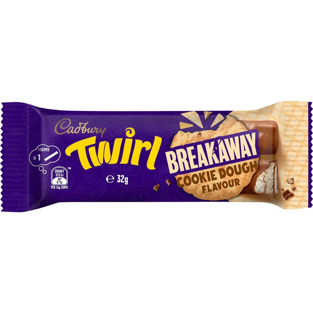 Jual Cadbury Twirl Breakaway Cookie Dough Chocolate Bar 32g | Shopee ...