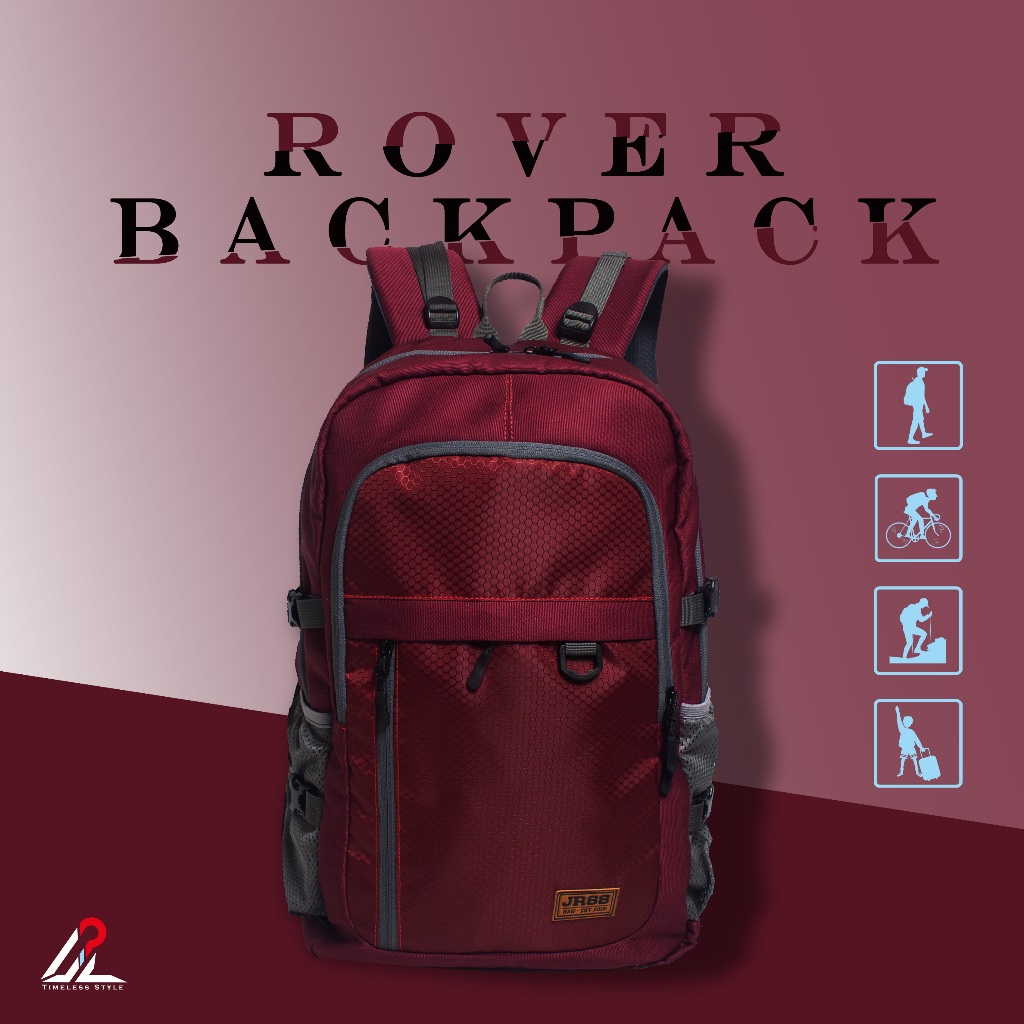 Jual Tas Ransel Murah Rover backpack Maroon unisex Sekolah taveling dan ...