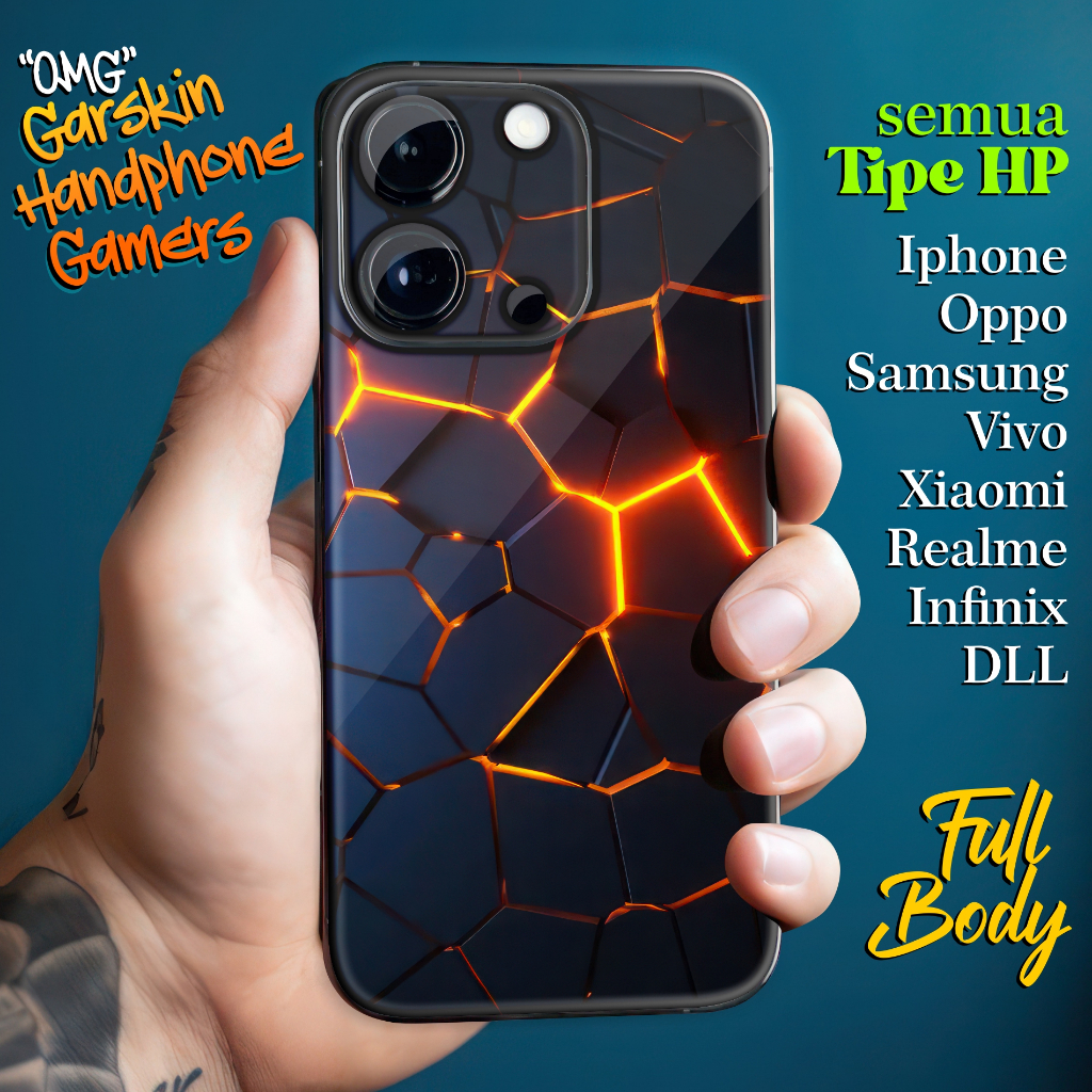 Jual Garskin Gaming Hexagonal Full Body Semua Tipe Hp Handphone ...