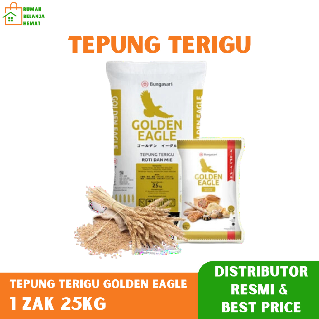 Jual Tepung Terigu Bungasari Golden Eagle 25KG Tepung Premium Protein ...