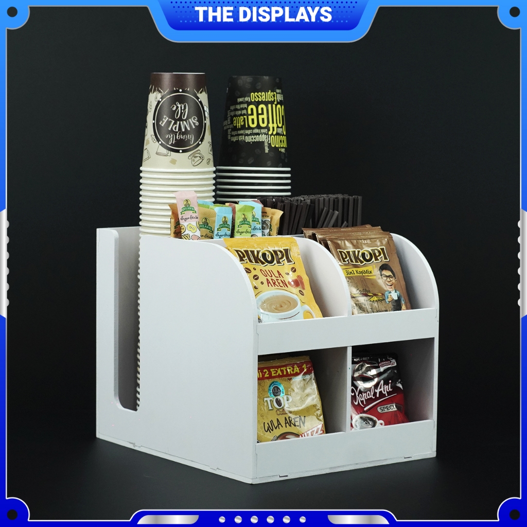 Jual Rak Paper Cup 2 Slot PVC Board dengan Condiment Organizer | Cup ...