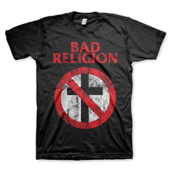 Jual Bad Religion - Distressed Cross Buster Logo on Black Tshirt ...