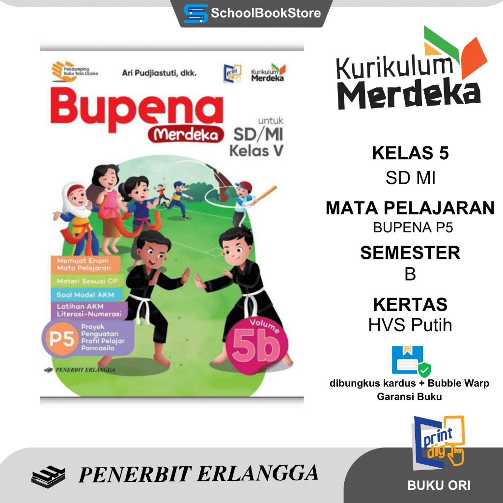 Jual Bupena Merdeka Volume 5B Kelas 5 V SD MI Kurikulum Merdeka P5 ...