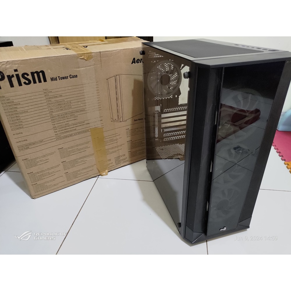 Jual Aerocool Prism Mid Tower Atx X Fan Argb Tempered Glass Shopee