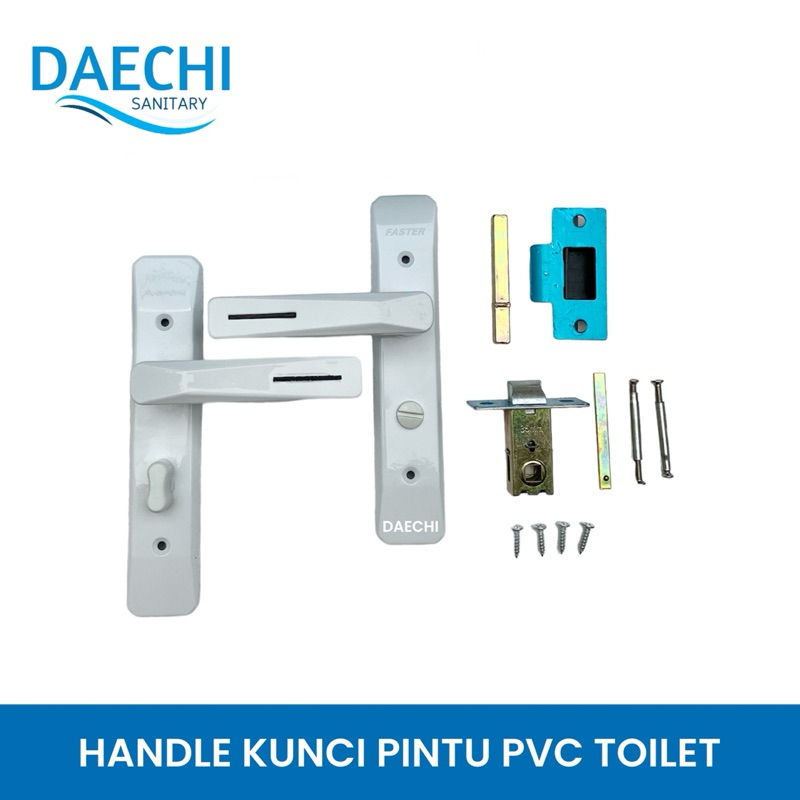Jual Handle Kunci Pintu WC Kamar Mandi / Gagang Pintu PVC Putih ...