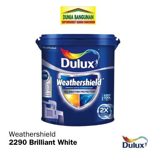 Jual Cat Dulux Weathershield Cat Tembok Eksterior 2 5 L Brilliant White