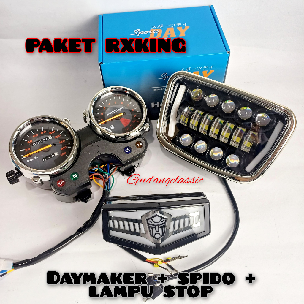 Jual Paket lampu depan oval daymaker RX king set spedometer stoplamp ...