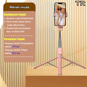 TRBEST 170CM Selfie Stick Tripod Tongsis 7 Tombol Tongkat Selfie Dengan Monopod Dengan Wireless