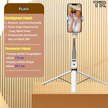 TRBEST 170CM Selfie Stick Tripod Tongsis 7 Tombol Tongkat Selfie Dengan Monopod Dengan Wireless